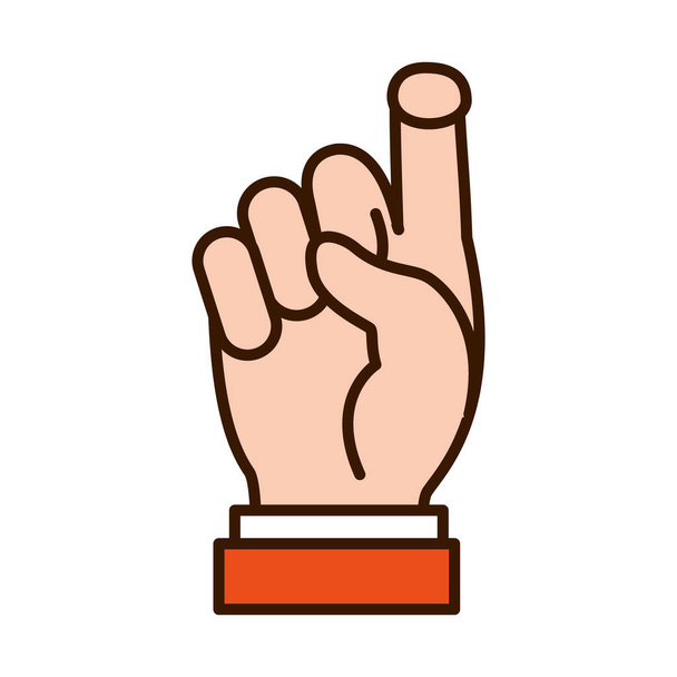 手話で文字Xを示す手のジェスチャー,行と記入スタイル - ベクター画像