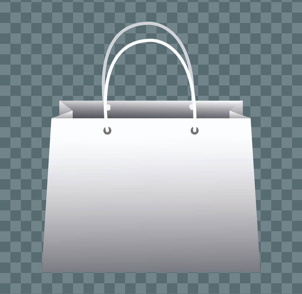 blanco bolsas de compras de papel iconos de maqueta - Vector, imagen