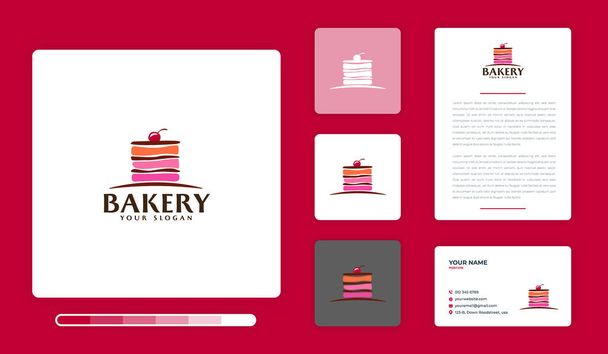 Vektorillustration der Design-Vorlage für Bäckereilogos. Isoliert auf farbigem Hintergrund. - Vektor, Bild
