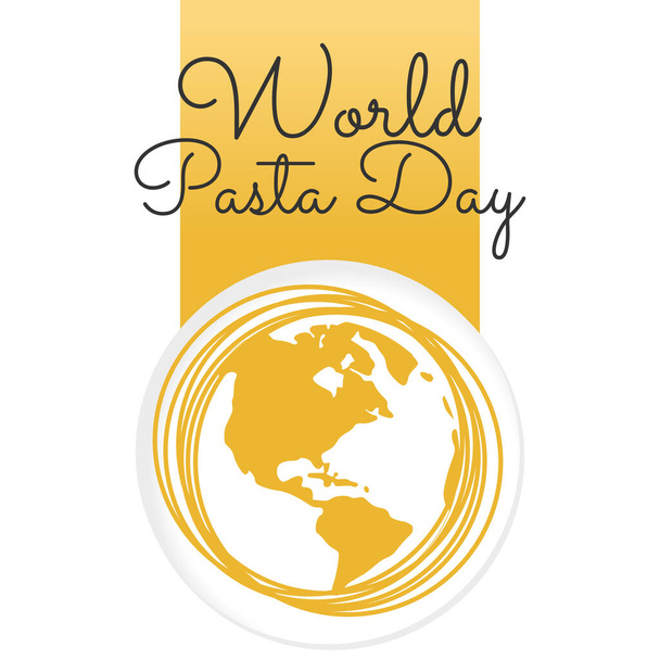 Vektorgrafik des Welt-Pasta-Tages gut für die Feier des Welt-Pasta-Tages. flache Bauweise. Flyer entwerfen, flache Abbildung. - Vektor, Bild