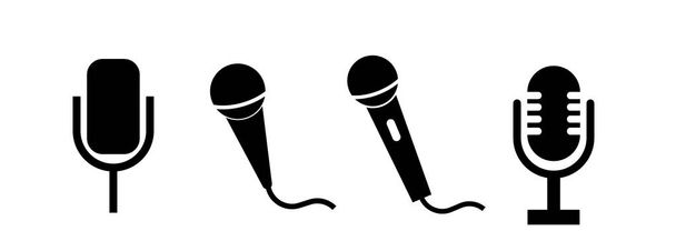 Microphones Sign Icon Set Concept Flat Design Style - Photo, image