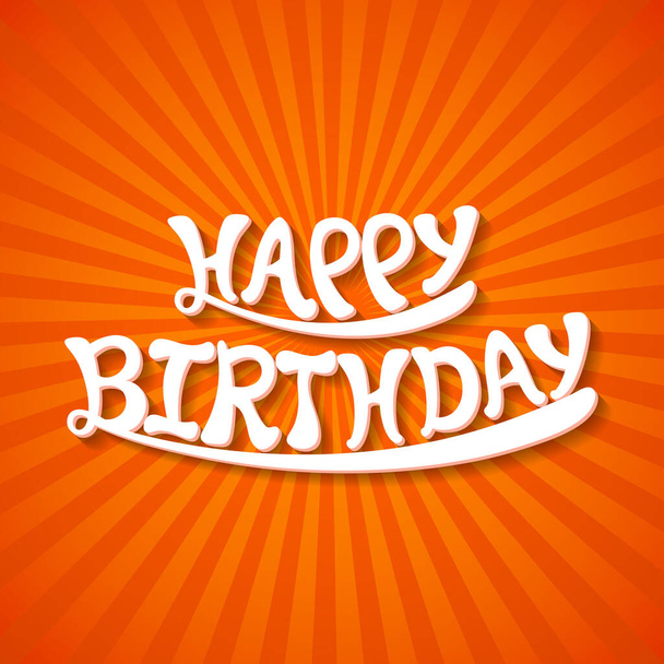 Illustration of happy birthday with beautiful calligraphy. - Vector, afbeelding
