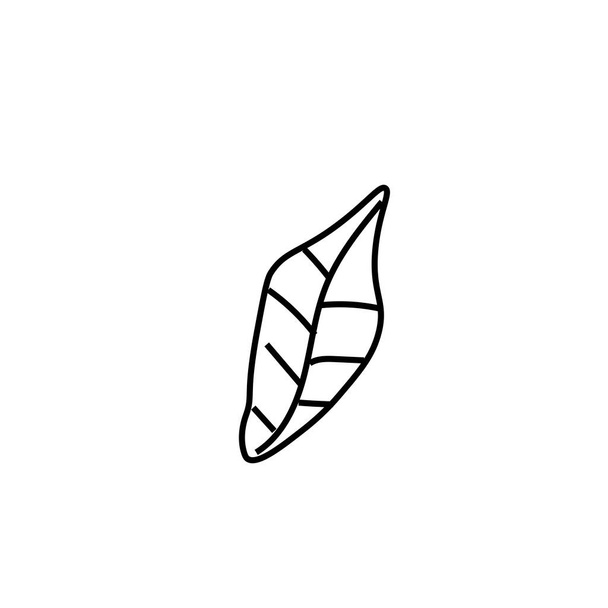 De vector bladeren van de basilicum zwarte lijn. Eenvoudig eten en koken illustratie in doodle stijl op een witte achtergrond hand getekend. Ontwerp voor sociale netwerken, web, reclame, banners, menu 's, recepten. - Vector, afbeelding