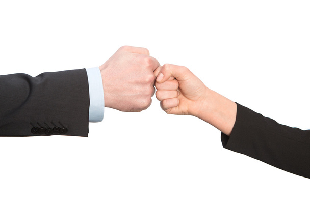 Business fist bump isolated on white background - Photo, Image