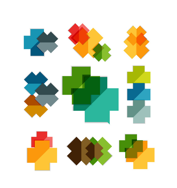 Set of cross geometric shapes - symbols - Vector, Image