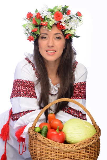 girl in Ukrainian costume - Foto, Imagem