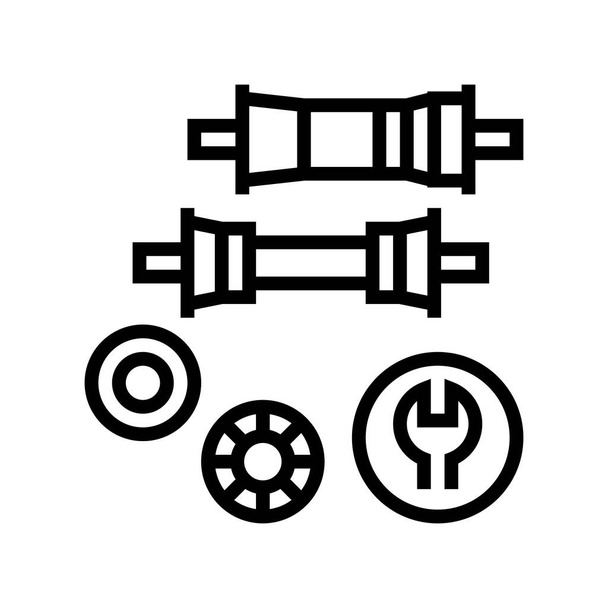 Tretlagerwagen Eliminierung Linie Icon-Vektor. Tretlagerausscheidungsschild. Isolierte Kontur Symbol schwarze Abbildung - Vektor, Bild