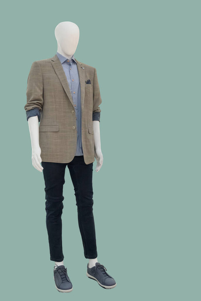 Full length male mannequin dressed in casual clothes, isolated. No brand names or copyright objects. - Photo, Image