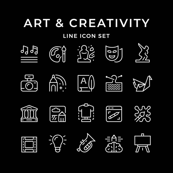 Impostare icone linea di arte e creatività - Vettoriali, immagini