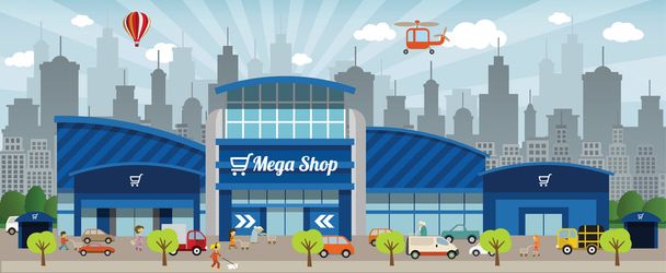 Shopping in the city - Vector, Image