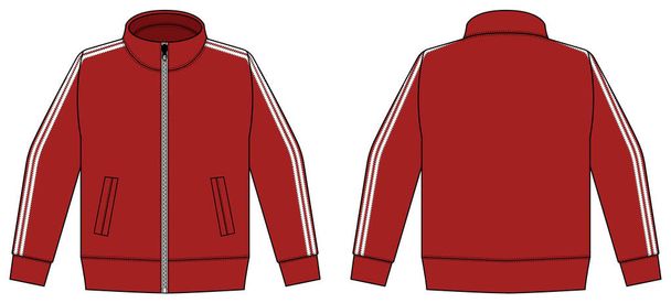 Longsleeve jersey shirt (sports training jacket) vector illustration / red and white - Vector, Image