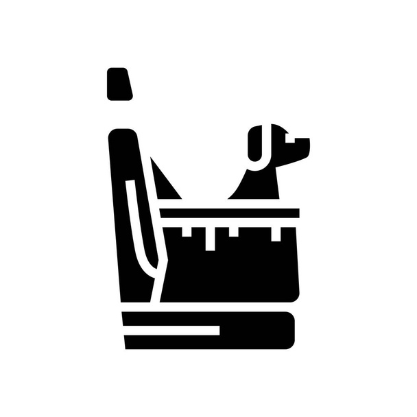 bag for dog transportation in car glyph icon vector. bag for dog transportation in car sign. isolated contour symbol black illustration - Vector, Image