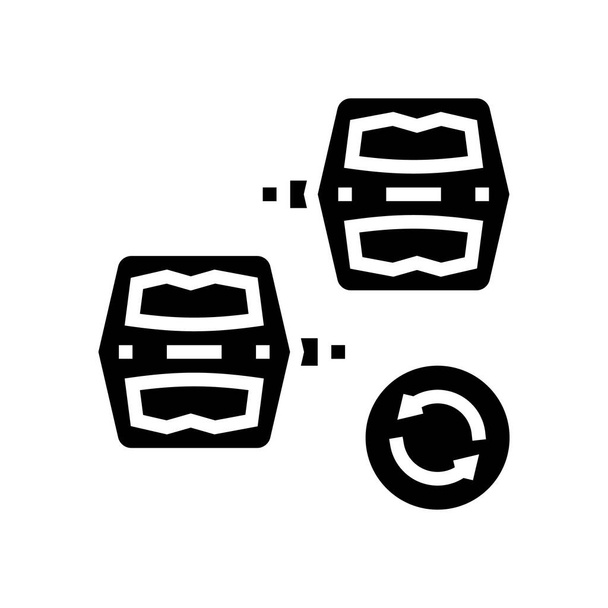 πεντάλ ανταλλακτικό διάνυσμα εικονιδίου glyph. Σήμα αντικατάστασης πεντάλ. απομονωμένο σύμβολο περίγραμμα μαύρη απεικόνιση - Διάνυσμα, εικόνα