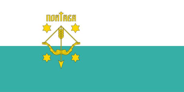 Bandera de Poltava es una ciudad ubicada en el río Vorskla en el centro de Ucrania. Ilustración vectorial - Vector, Imagen