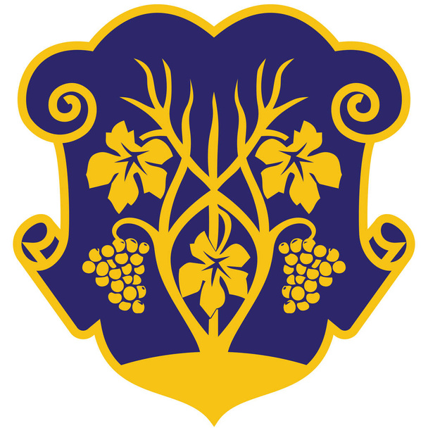 Escudo de armas de Uzhhorod es una ciudad situada en el oeste de Ucrania. Ilustración vectorial - Vector, imagen