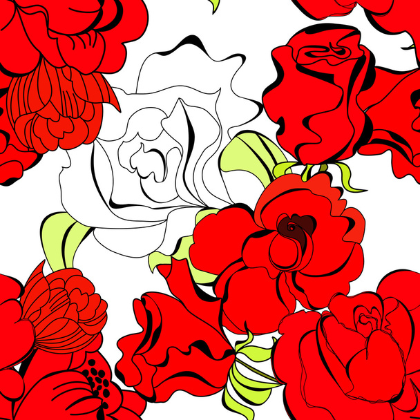 Floral seamless wallpaper - Διάνυσμα, εικόνα