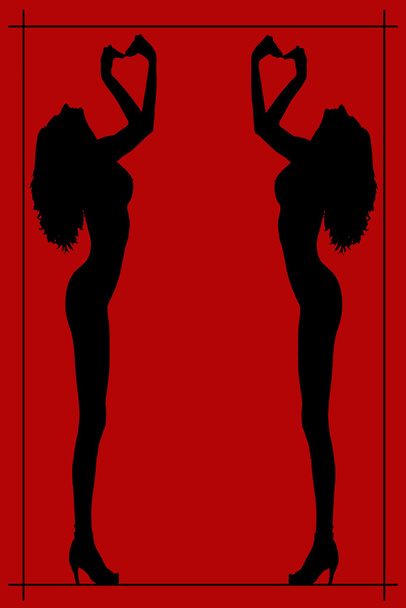 Silhouette of a nude woman poster - Foto, Imagen