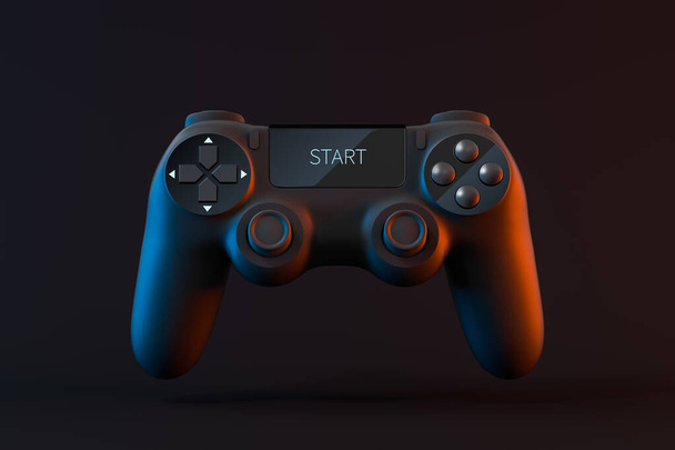 Game pad with "START" on the screen, 3d rendering. Computer digital drawing. - Photo, Image