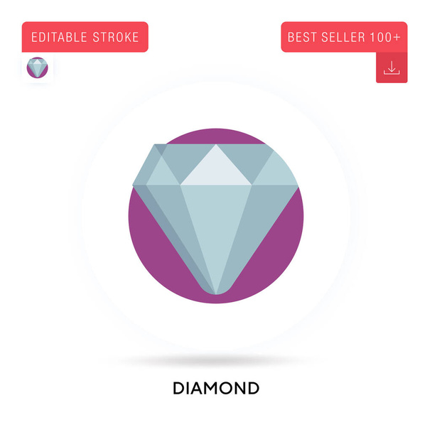 Diamond detailed circular flat vector icon. Vector isolated concept metaphor illustrations. - Vector, Image