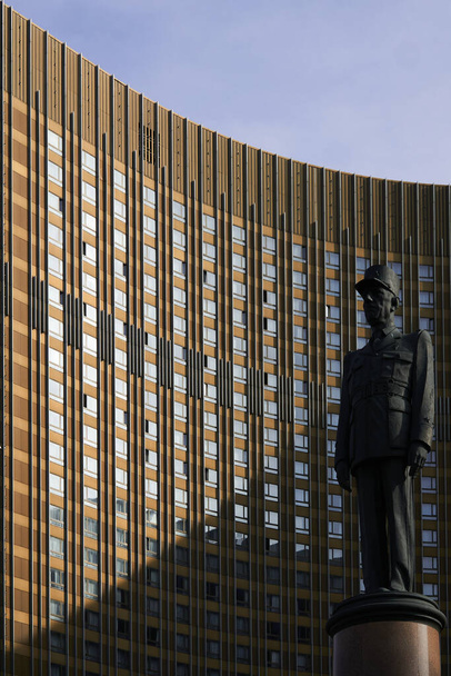 Monument to De Gaulle in front of the Cosmos Hotel - Photo, Image