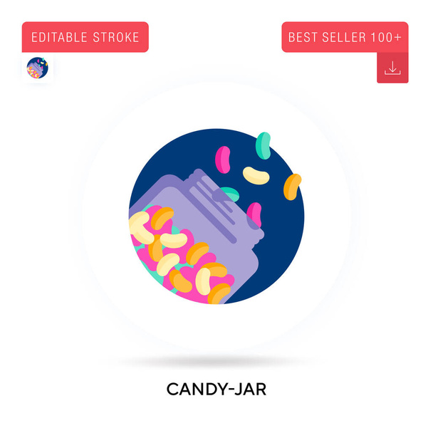 Candy-jar detailed circular flat vector icon. Vector isolated concept metaphor illustrations. - Vector, Image