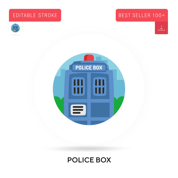Αστυνομικό κουτί λεπτομερή κυκλικό επίπεδο διάνυσμα εικονίδιο. Εικονογραφήσεις διανυσματικών μεμονωμένων εννοιών. - Διάνυσμα, εικόνα