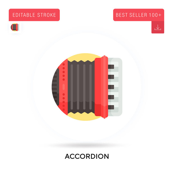 Icône vectorielle plate circulaire détaillée en accordéon. Illustrations vectorielles de métaphore de concept isolé. - Vecteur, image