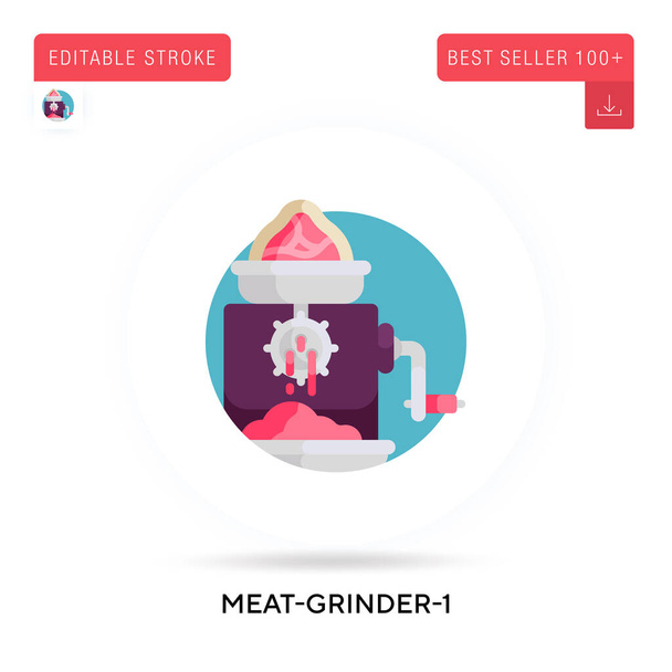 Meat-grinder-1 dettagliata icona circolare vettoriale piatta. Illustrazioni di metafore concettuali isolate vettoriali. - Vettoriali, immagini