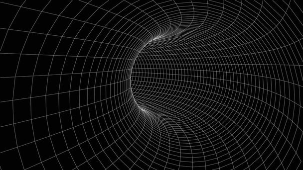 Un túnel abstracto. Vector agujero de gusano 3DCorredor de malla - Vector, imagen
