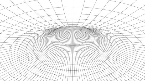 Tunnel abstrait. Vecteur vortex 3DCorridor mesh - Vecteur, image