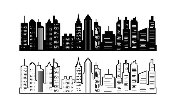 City or Cityscape Set Illustration Isolated Vector - Vector, Image