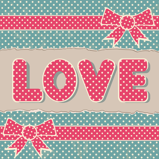 Greetings card with LOVE - Vector, Image