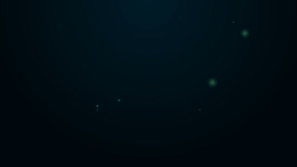 Icono de corona de rey de línea de neón brillante aislado sobre fondo negro. Animación gráfica de vídeo 4K - Imágenes, Vídeo
