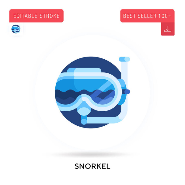 Snorkel detailed circular flat vector icon. Vector isolated concept metaphor illustrations. - Vector, Image