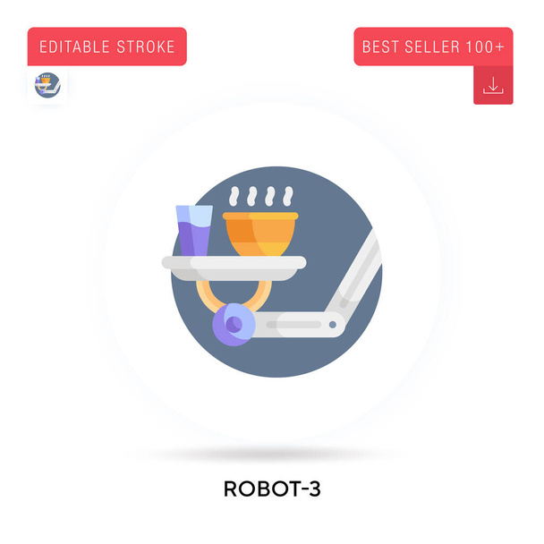 Robot-3 detailed circular flat vector icon. Vector isolated concept metaphor illustrations. - Vector, Image