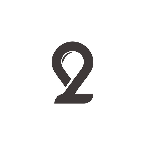 abstract letter l pin location simple geometric line loop logo vector - Вектор, зображення