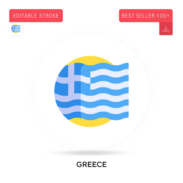 Греція деталізує круглий векторний ікон. Векторні ізольовані концептуальні метафори. - Вектор, зображення