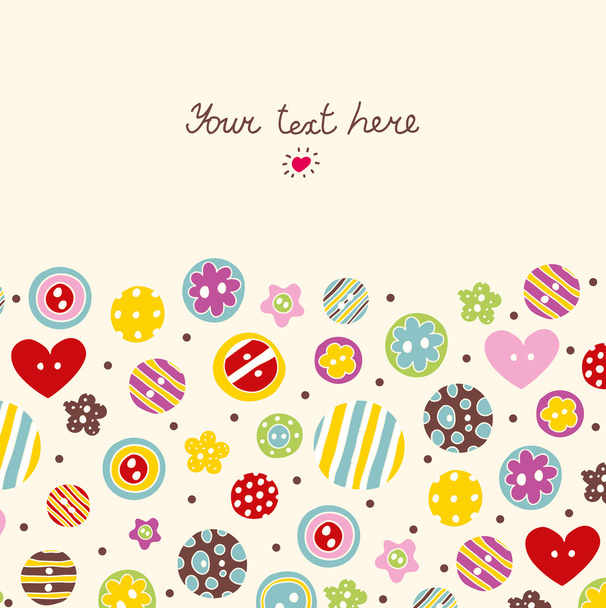 Decorative postcard with buttons. - Vector, Image