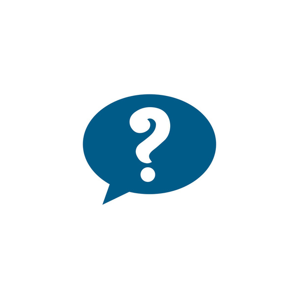 Question Blue Icon On White Background. Blue Flat Style Vector Illustration. - Vector, Image