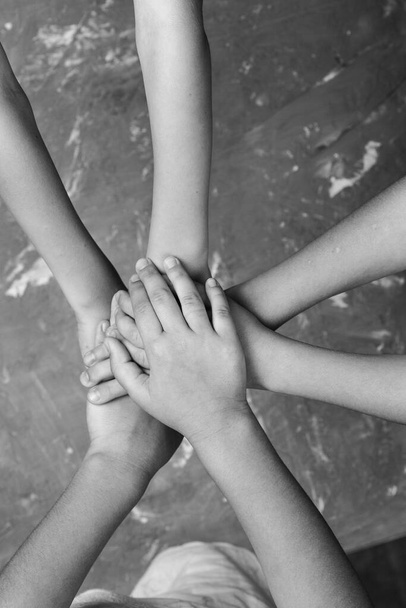 children hand together in a circle - Photo, Image