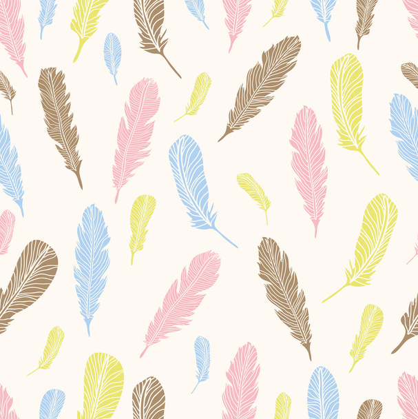 Seamless pattern with feathers - Διάνυσμα, εικόνα