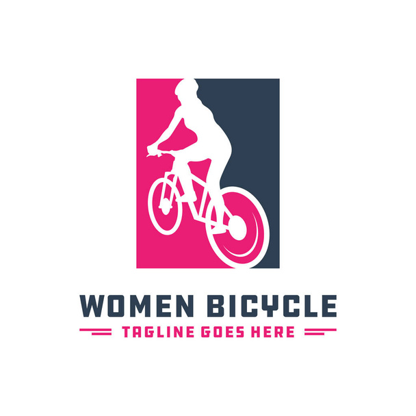 modern ladies bicycle logo design - Vector, Image
