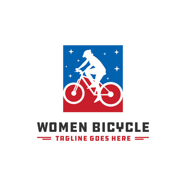 design moderno del logo della bicicletta da donna - Vettoriali, immagini