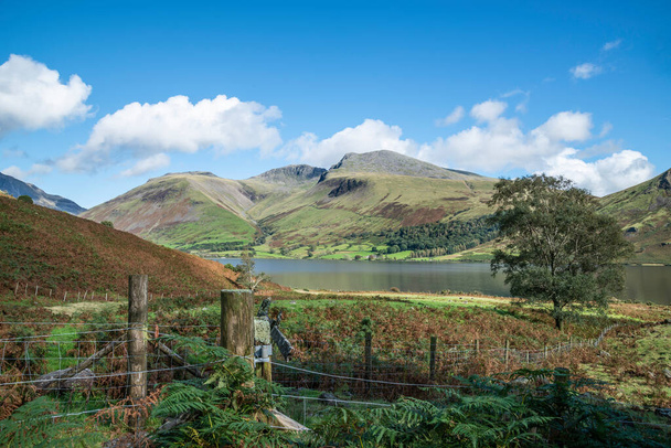 Beautiful Summer landscape of England's highest mountain, Scafell Pike in the stunning Lake District  - Photo, Image