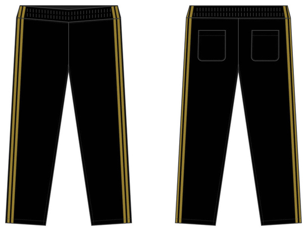 Sports jersey pants vector template illustration / black and gold - Vector, Image