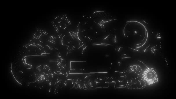 Car Spares Frame і частини цифрового неонового відео
 - Кадри, відео
