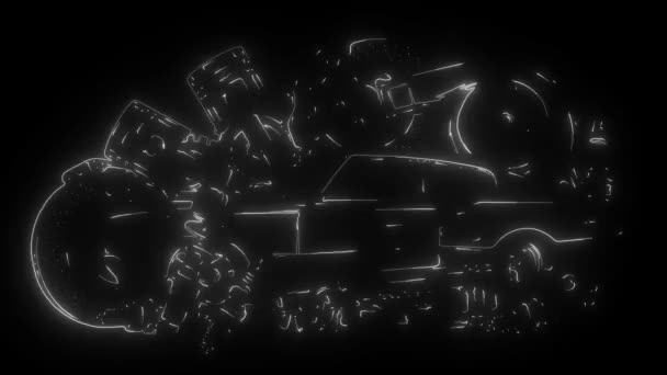 Car Spares Frame і частини цифрового неонового відео
 - Кадри, відео