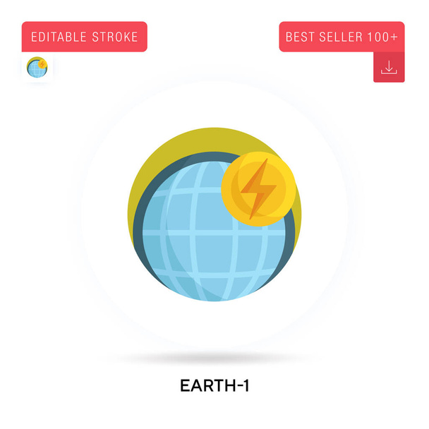 Earth-1 detailed circular flat vector icon. Vector isolated concept metaphor illustrations. - Vector, Image