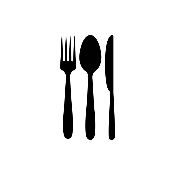 cucchiaio forchetta coltello logo illustrazione design - Vettoriali, immagini