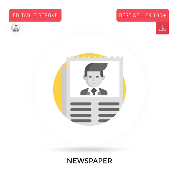 Newspaper detailed circular flat vector icon. Vector isolated concept metaphor illustrations. - Vector, Image